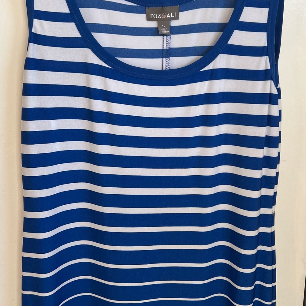 Size 12 roz & Ali maxi dress blue and white